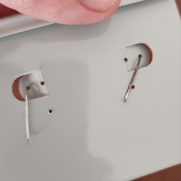 Silver Dangle Earring with Red Stone - Picture 3 of 3